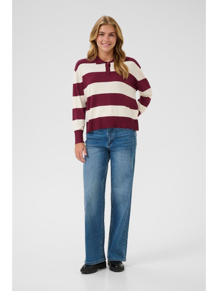 

Kaffe Вязаный свитер свободного кроя KAlizza в расцветке Windsor W./Turtledove W.Stripe