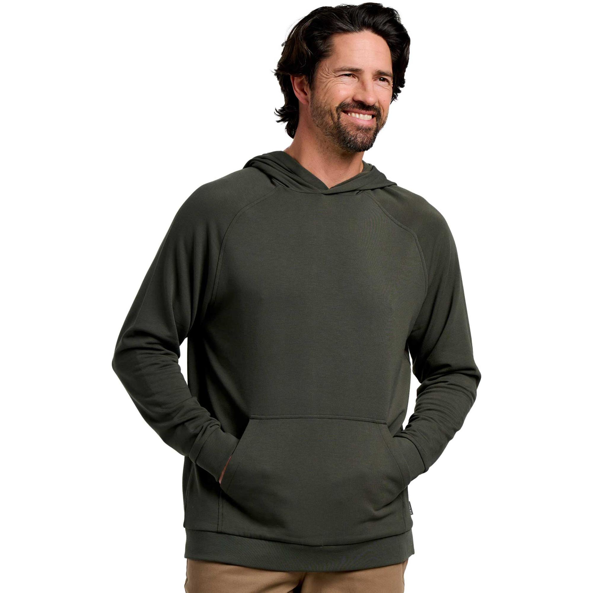 

Мужской легкий флисовый пуловер с капюшоном из бамбука Free Fly, Dark Forest