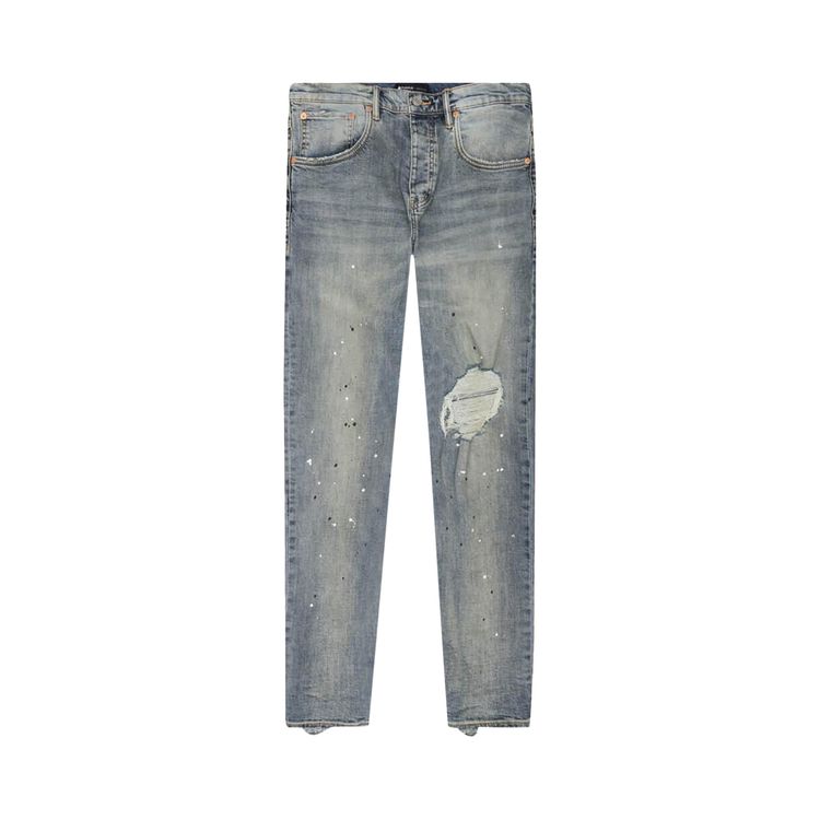 

Джинсы PURPLE BRAND Mid Rise Destroy Paint Jeans Blue, синий