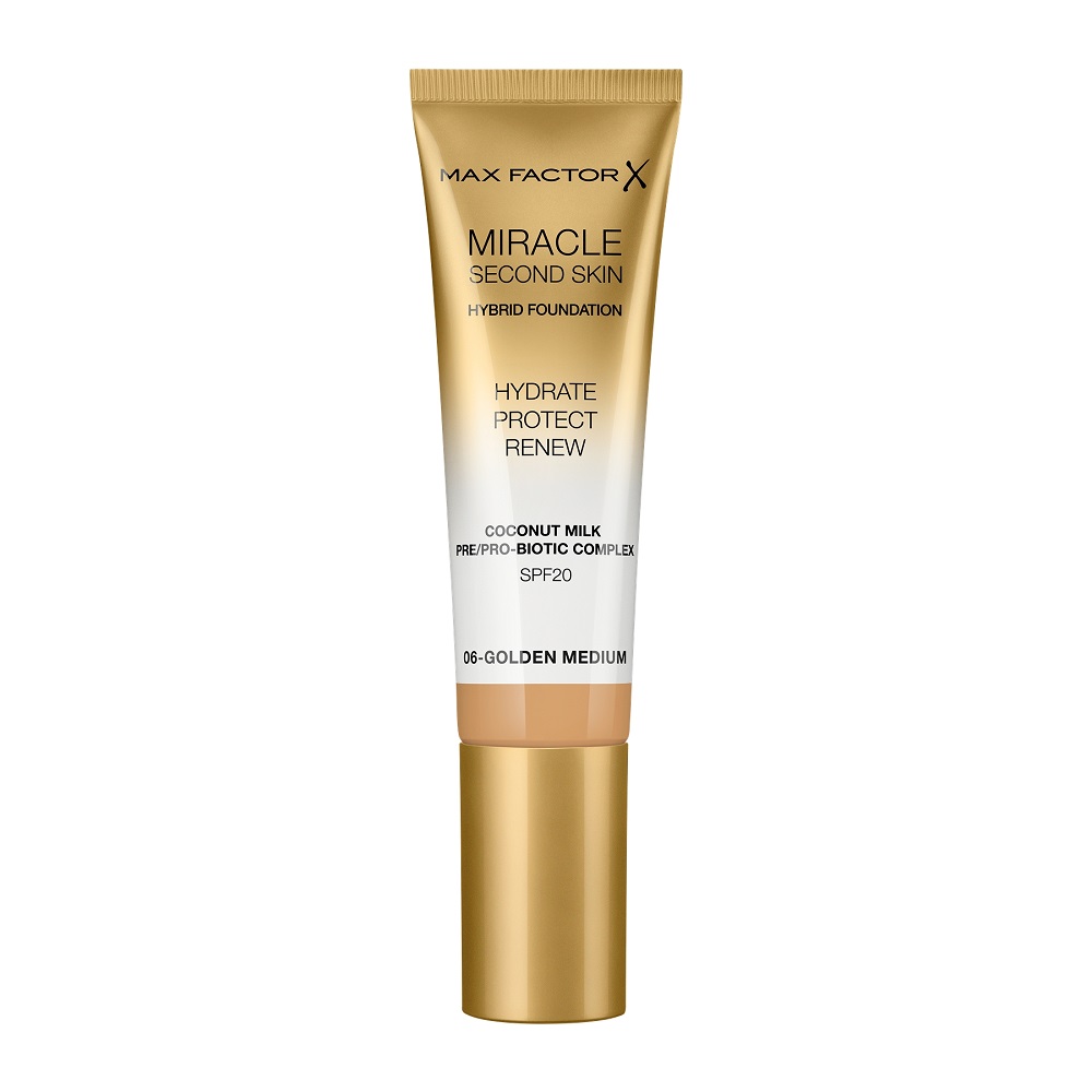 

Жидкая основа miracle second skin hybrid foundation Max Factor, цвет nr. 06 golden medium, 30 мл