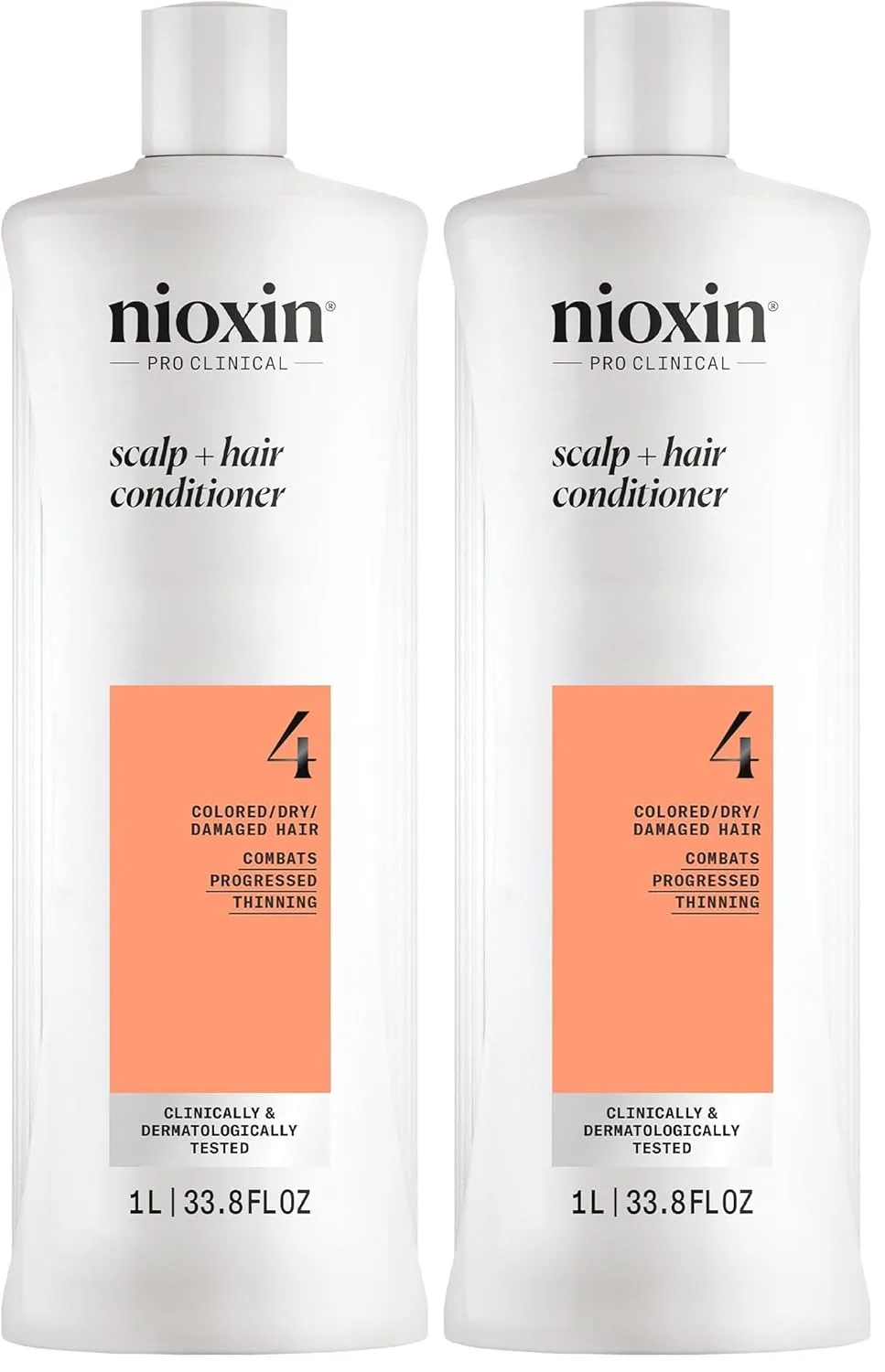 Nioxin System 4 кондиционер для уплотнения кожи головы и волос для окрашенных, сухих и поврежденных волос с прогрессирующим истончением 1000 мл (2 шт.)