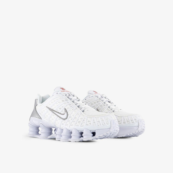 Кроссовки Shox TL с низким берцем из кожи, сетки и ракушек Nike, белый — фото 3