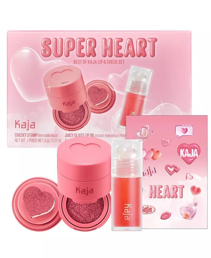 

3 шт. Набор для губ и щек Super Heart Kaja, цвет Red