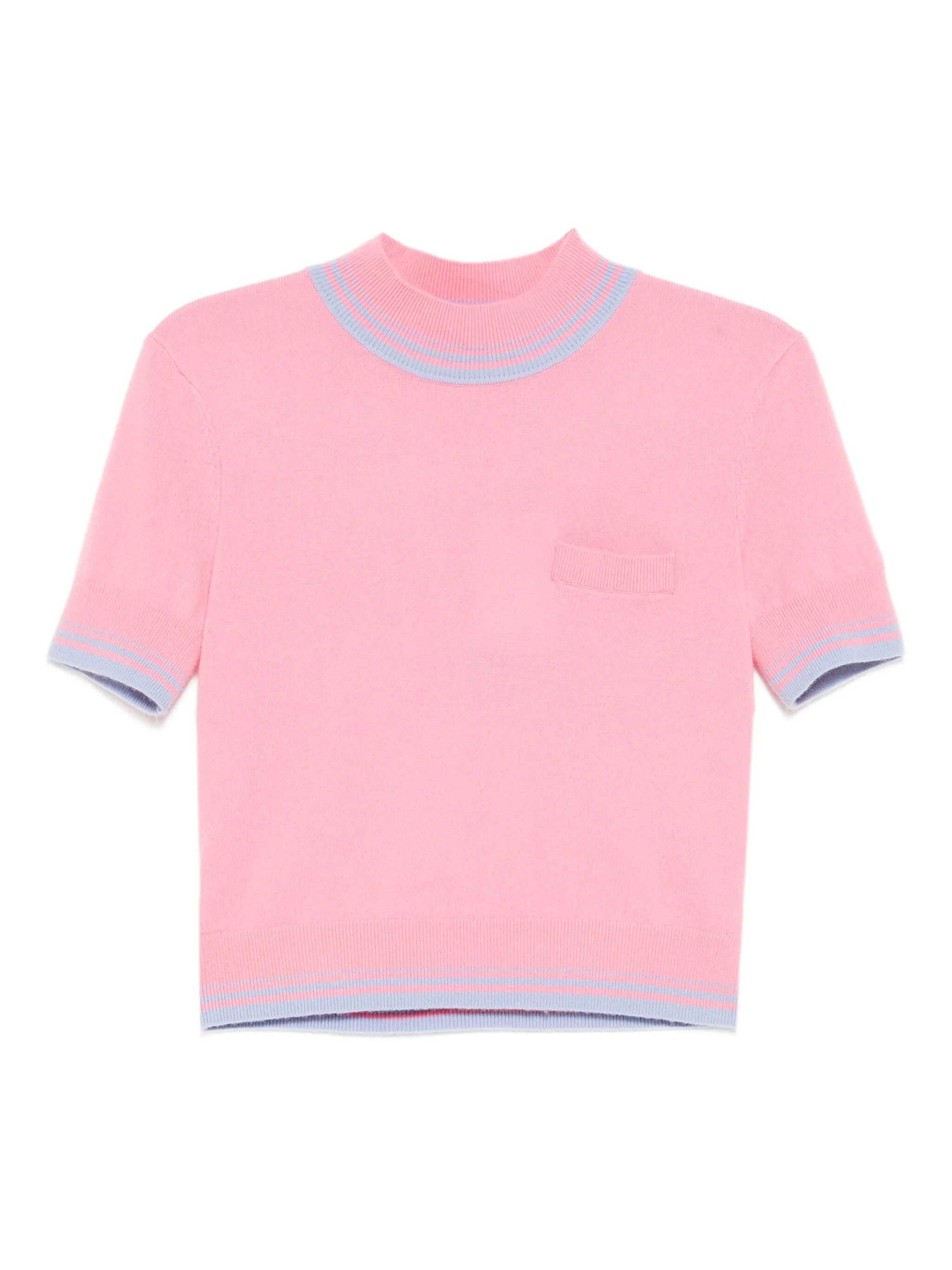 

Трикотажный топ с контрастными полосками Self-Portrait, розовый