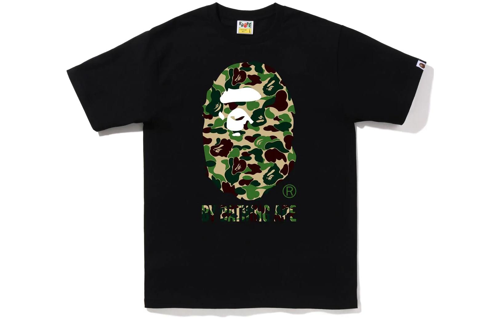 

Футболка Bape Abc Camo Milo On Bape Tee A BATHING APE, черно-зеленая