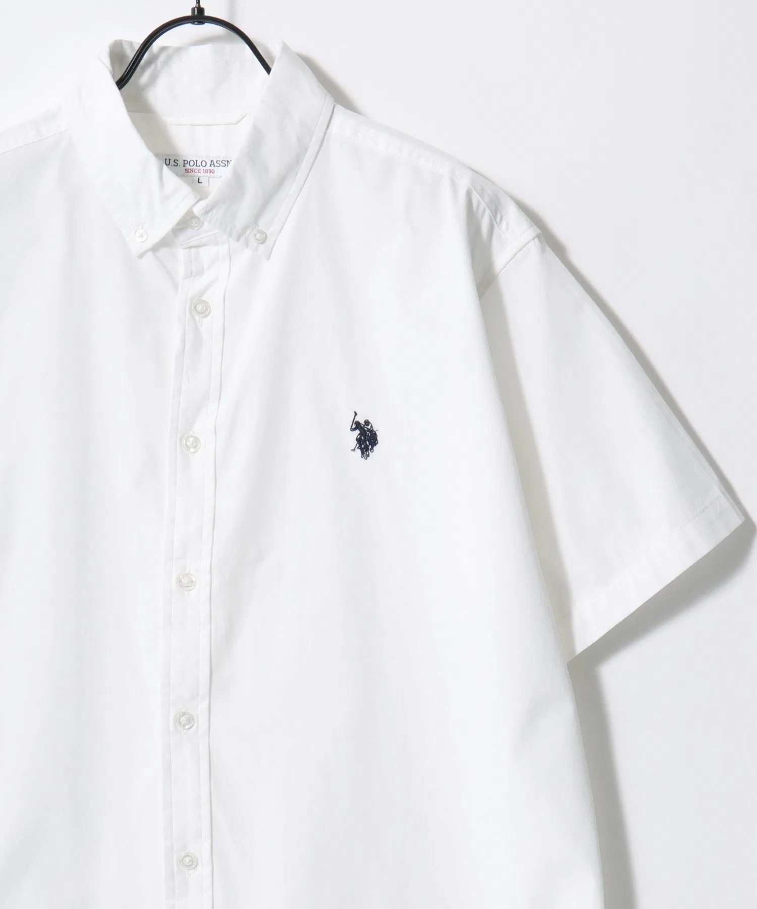 Унисекс рубашка U.S. POLO ASSN. Broad Denim, хлопковая, белая — фото 2