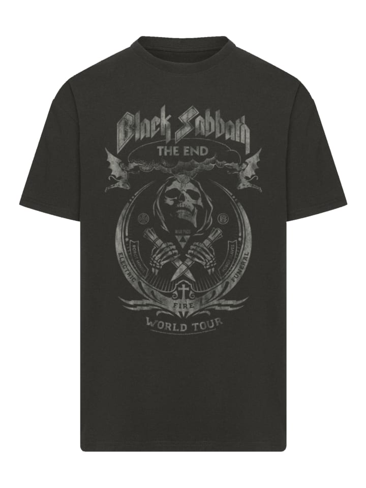 

Футболка большого размера Black Sabbath The End World Tour черного цвета F4NT4STIC, Черный, Футболка большого размера Black Sabbath The End World Tour черного цвета F4NT4STIC