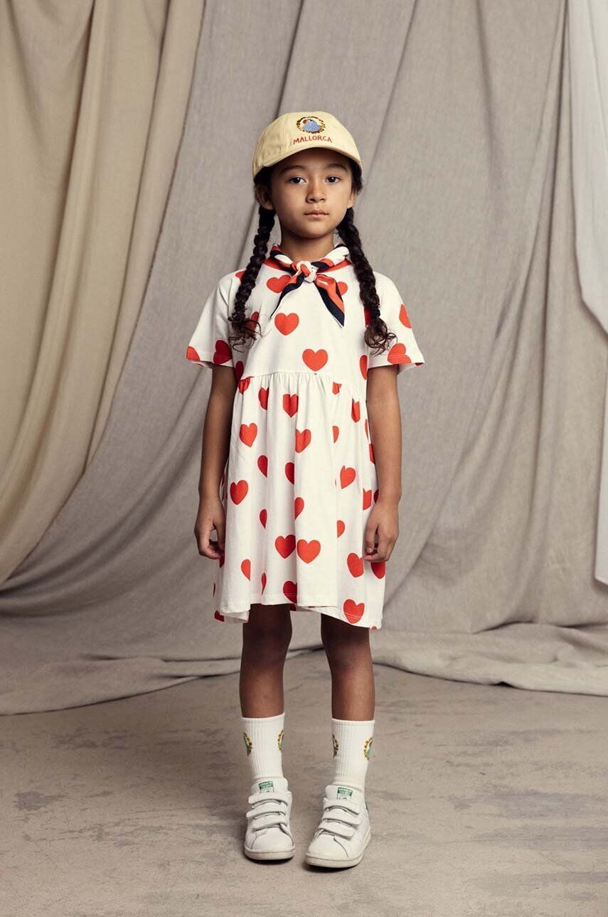 

Мини-платье Rodini из хлопка для девочки Сердечки Mini Rodini, белый