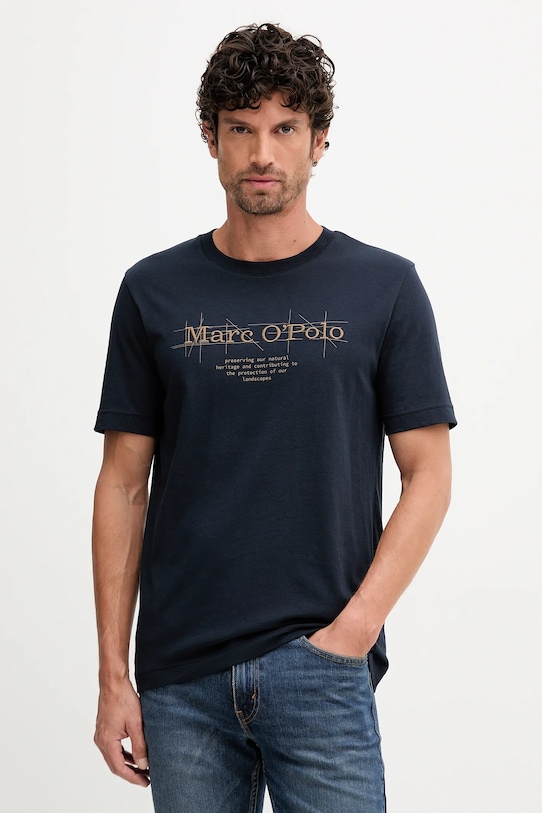 

Хлопковая футболка Marc O'Polo, темно-синий