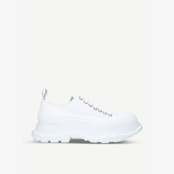 Женские кроссовки Tread Slick из хлопковой ткани на шнуровке Alexander Mcqueen, белый