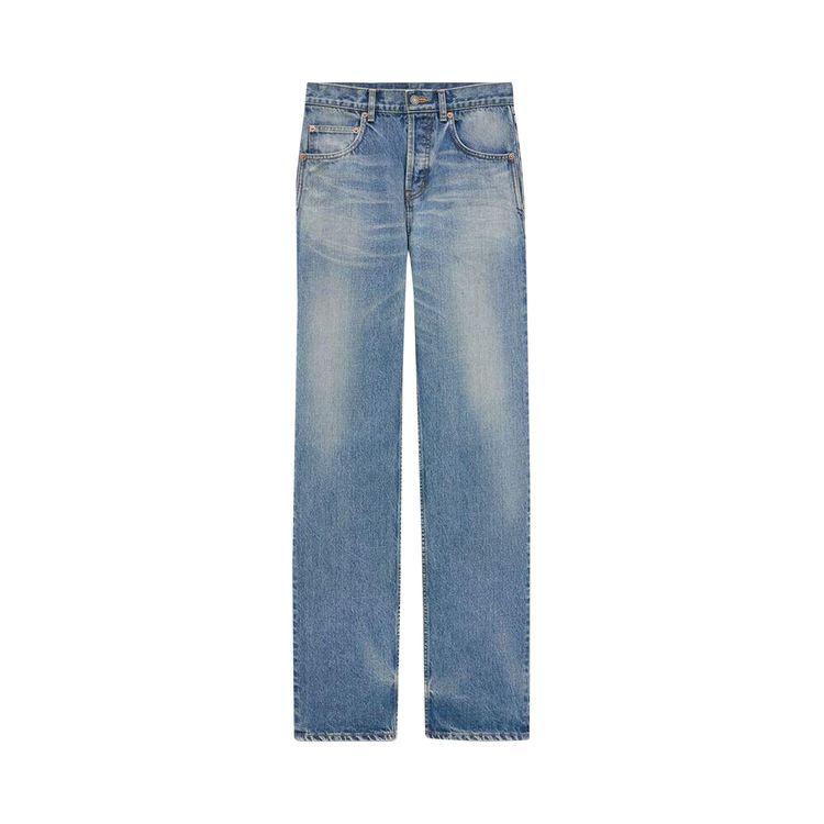 

Джинсы Saint Laurent Mid Straight Baggy Jeans Benjamin Blue, синий