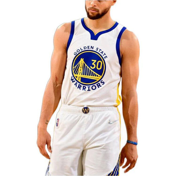 Футболка Golden State Warriors Swingman Джерси Стивен Карри Nike, белый — фото 3