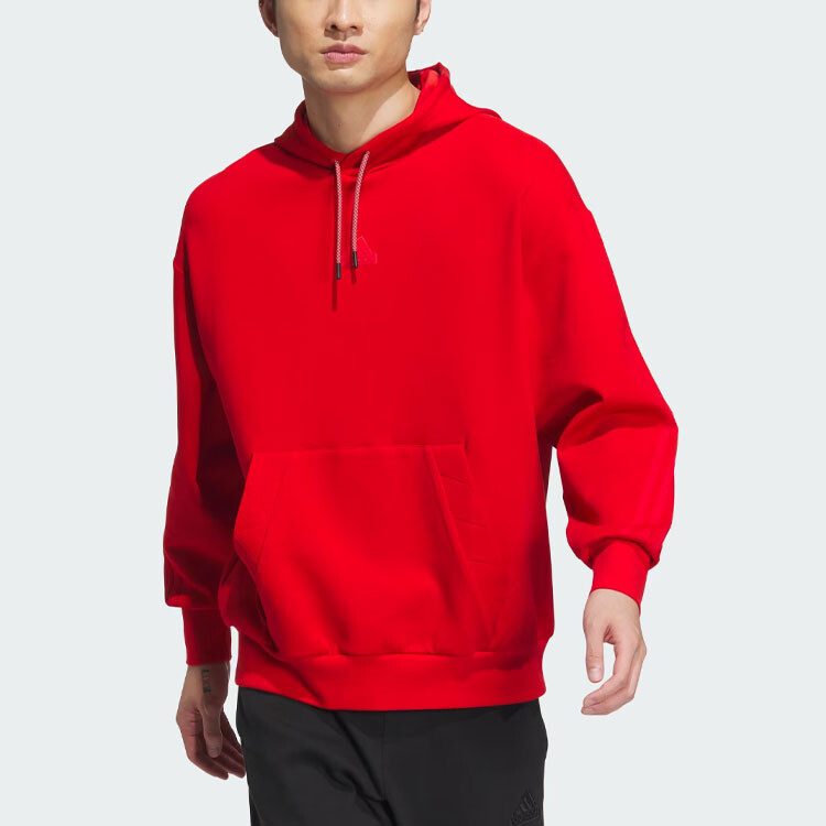 Толстовка унисекс алая Adidas, цвет Scarlet — фото 2