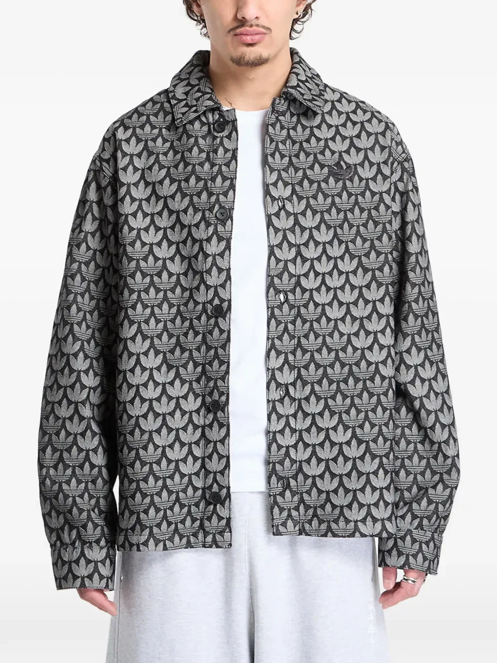 Рубашка с монограммой Adidas, черный