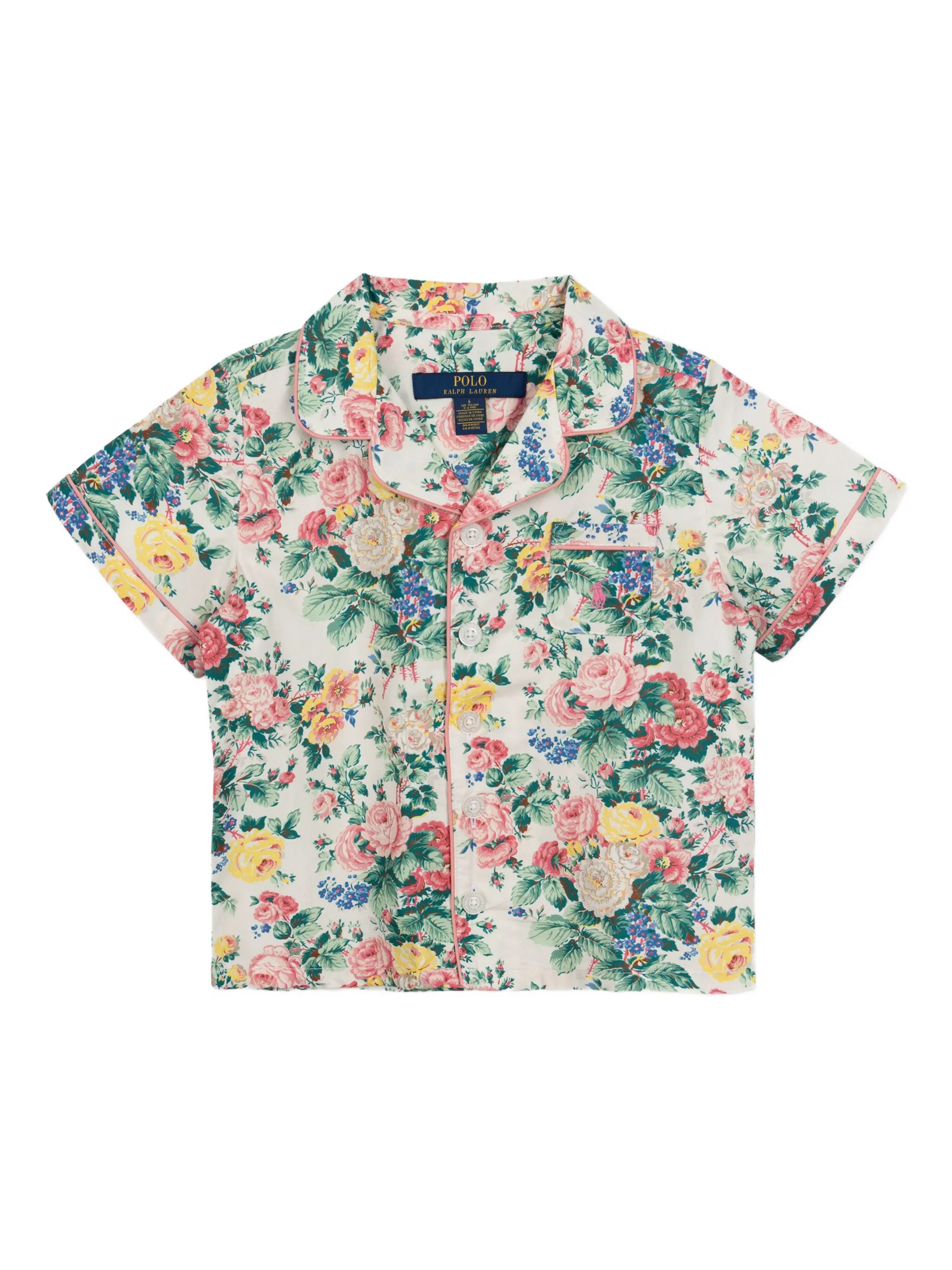 Пижама с цветочным принтом Polo Ralph Lauren Kids, белый — фото 2
