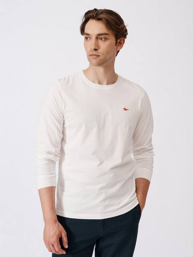 

Футболка с логотипом из органического хлопка buttermere regular fit с длинным рукавом и логотипом Aubin, белый