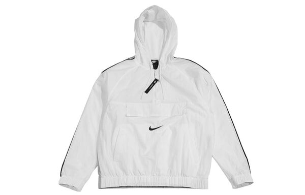 Куртка Nike Sportswear Swoosh Long Sleeve Printed Loose Pocket Hoodie White, белый — фото 2