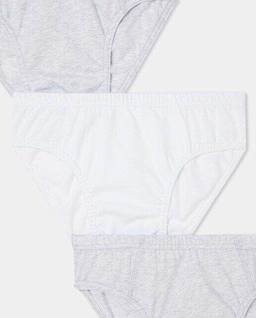 Комплект из 3 однотонных трусов для мальчиков Cotton Juice, серый — фото 3