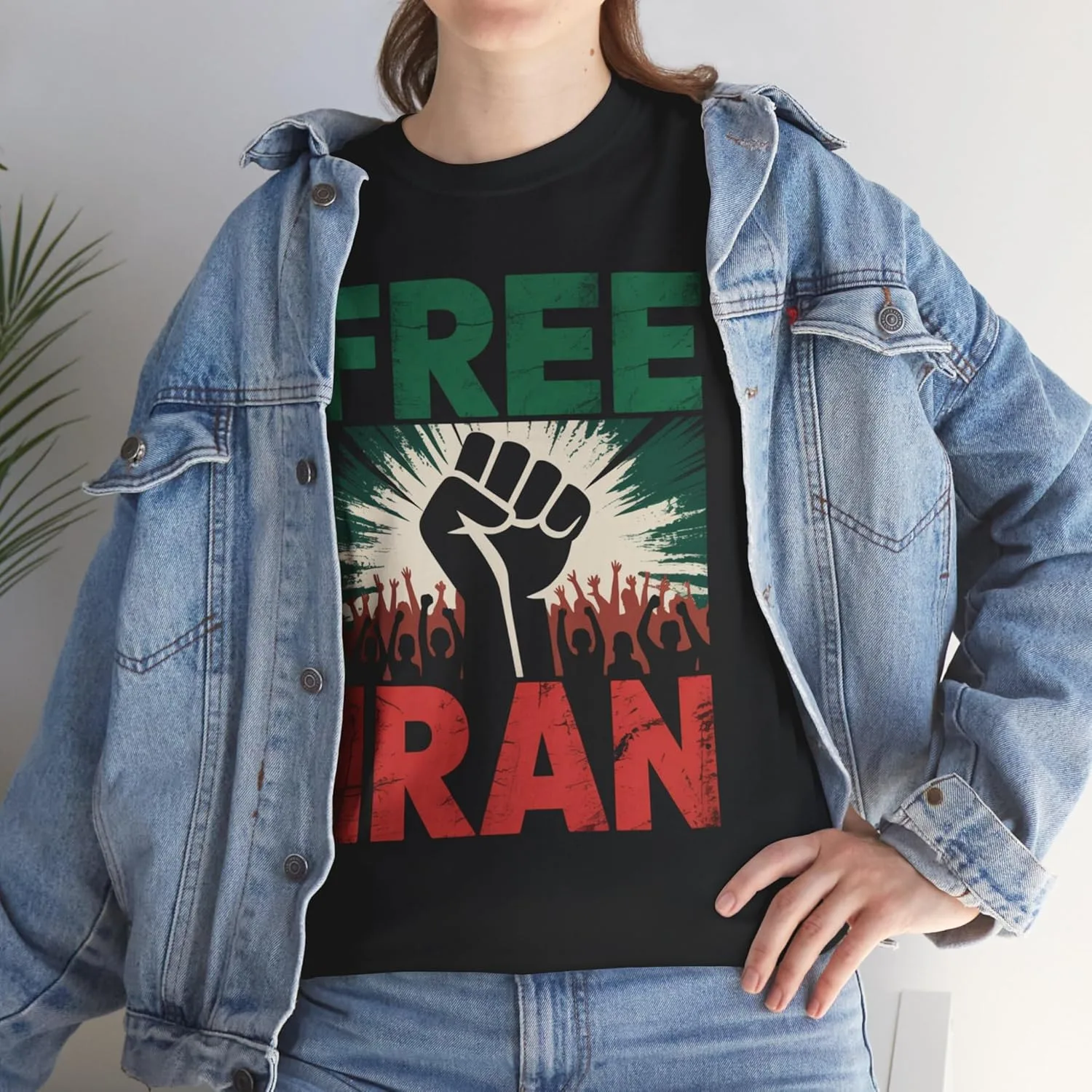 Футболка Freedom, футболка с принтом Persian Solidarity, унисекс из плотного хлопка GENERIC, черный — фото 2