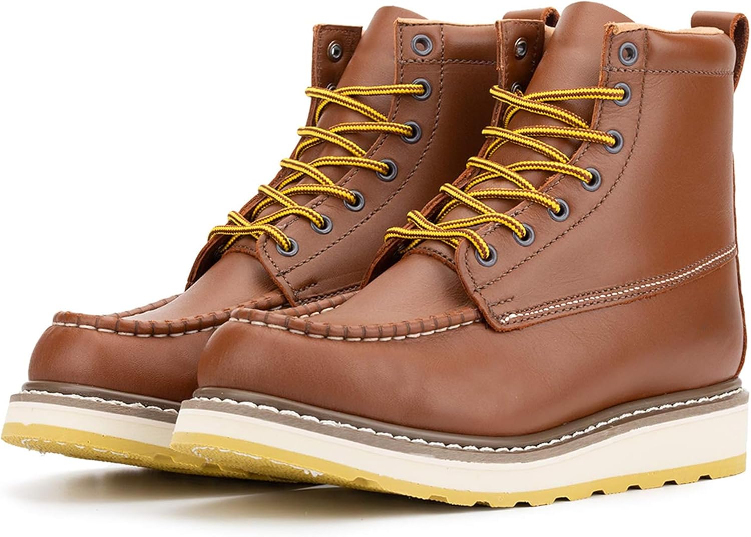 

Мужские стильные классические ботинки с мягким мок-носком EH с кожаной подошвой с нескользящей клиновидной подошвой и Goodyear Storm Welt Handpoint, Classic (6'')