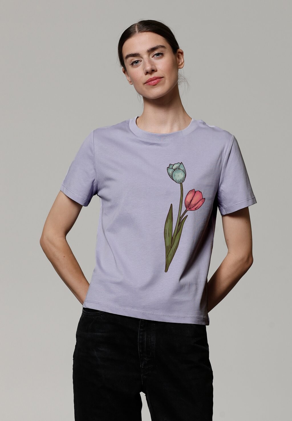 

Футболка с принтом BLUME IN WASSER watapparel, фиолетовый