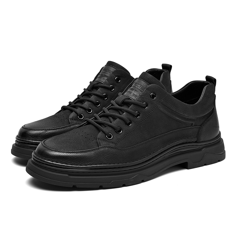 SEPTWOLVES Мужские повседневные туфли черные, цвет Black (Standard Leather Shoe Size) — фото 3