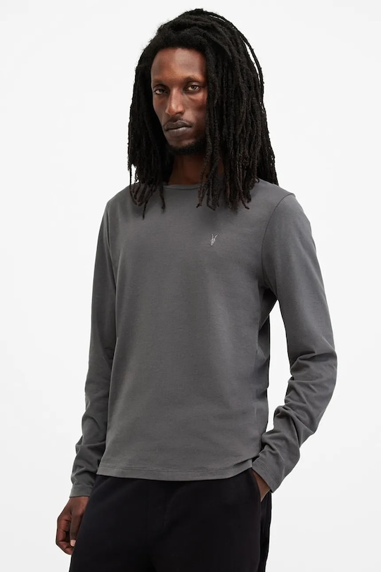 

Хлопковая лонгслив BRACE Allsaints, серый