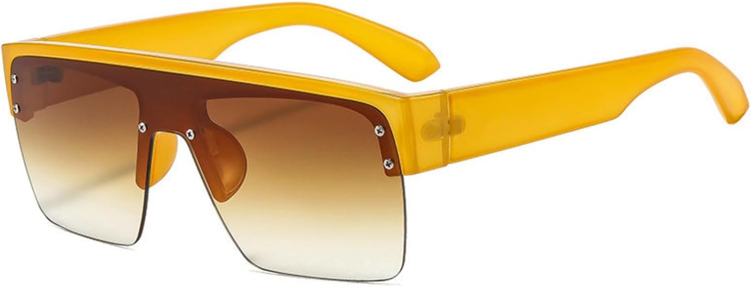 

Willochra Роскошные женские квадратные солнцезащитные очки увеличенного размера Мужские модные солнцезащитные очки для путешествий Плоские солнцезащитные очки с градиентным переходом, C4