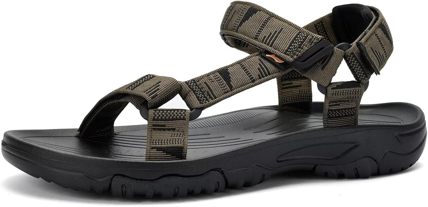 

Мужские спортивные походные сандалии с поддержкой свода стопы, легкой промежуточной подошвой из EVA, для активного отдыха, пляжа и воды Yocci, зеленый