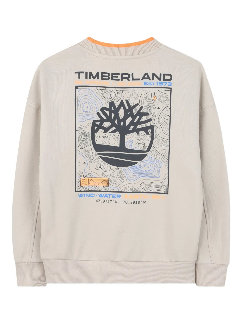 Свитшот с графическим принтом и круглым вырезом Timberland Kids, нейтральный — фото 2