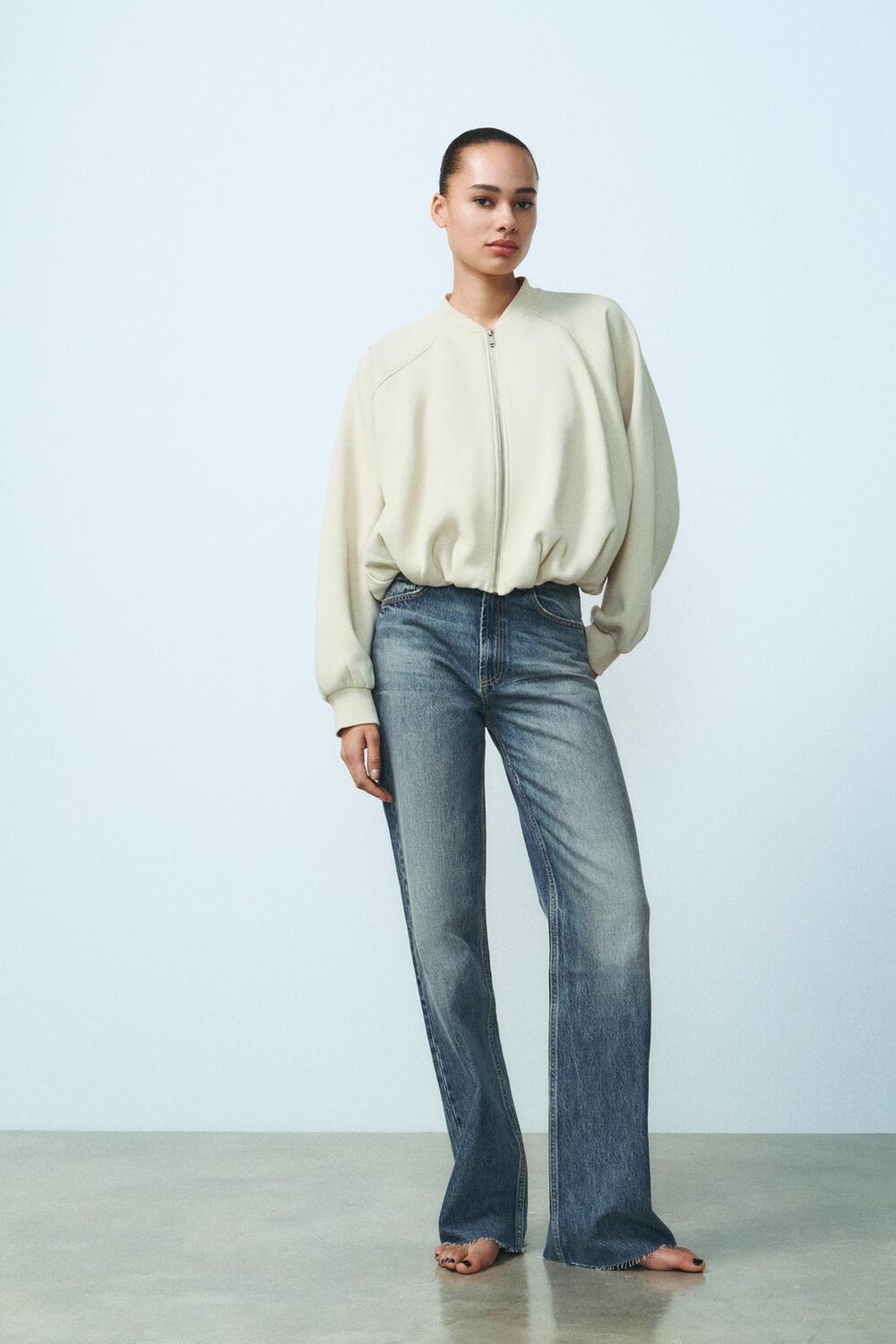 

Флисовая куртка-бомбер ZARA, лед