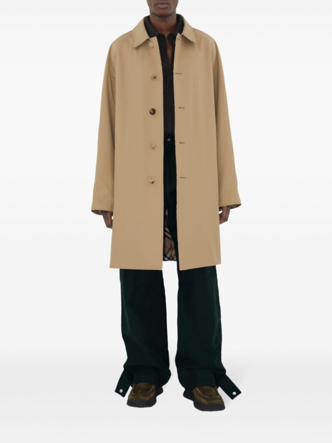 Тренч Burberry двусторонний в клетку, нейтральный цвет — фото 2