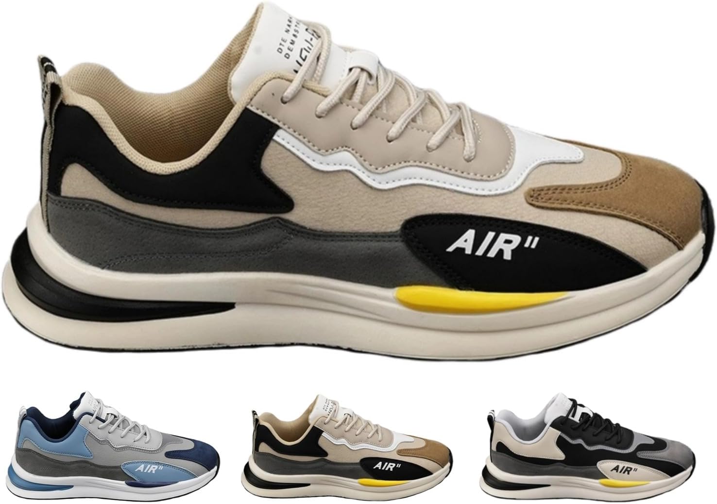 

Мужские и женские модные кроссовки с массивной подошвой, повседневные, легкие, удобные, с амортизацией для ходьбы и бега Macefil, коричневый/бежевый