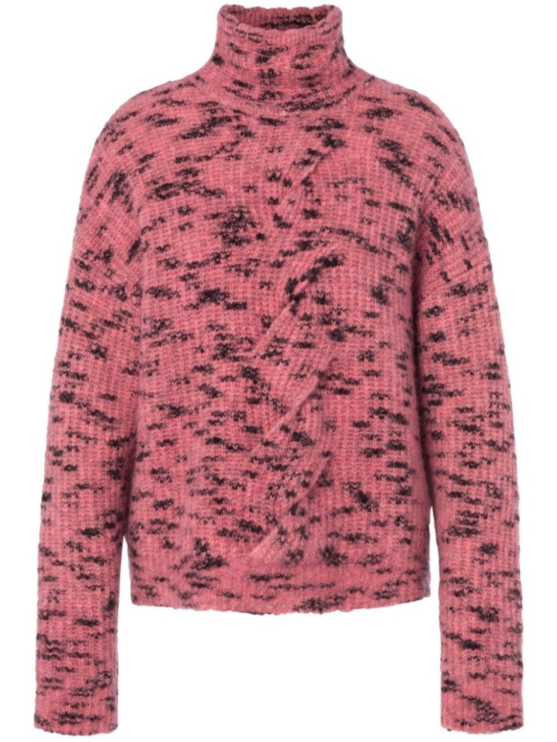 

MOSCHINO JEANS джемпер фактурной вязки с высоким воротником, розовый