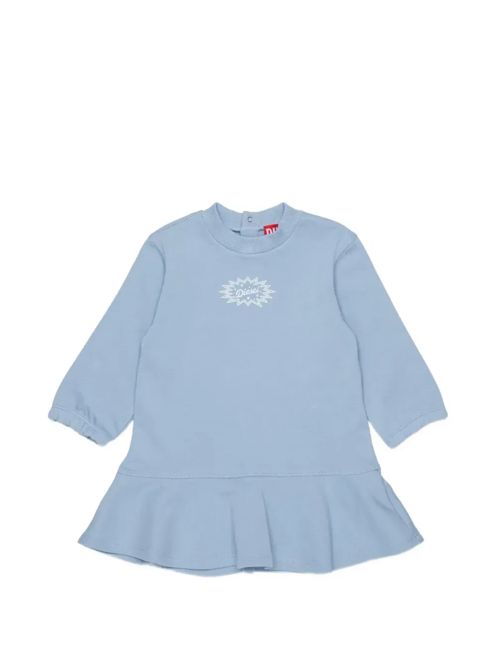 Платье с оборками по подолу и логотипом Diesel Kids, синий