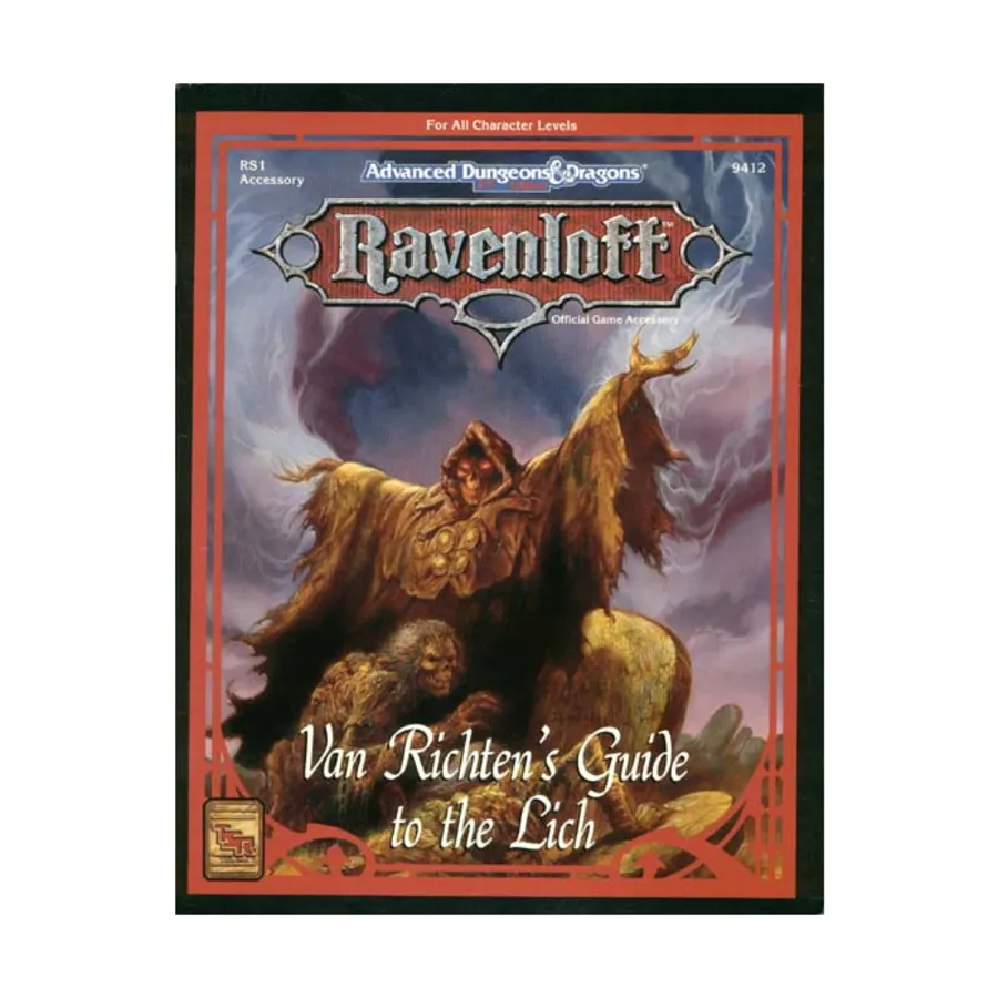 

Van Richten's Guide to the Lich, Ravenloft (TSR), мягкая обложка