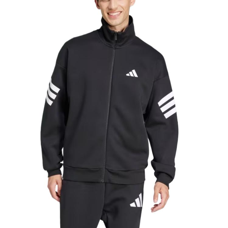 Adidas Мужская черная куртка-бомбер Future Icons3 Stripes, Black — фото 4