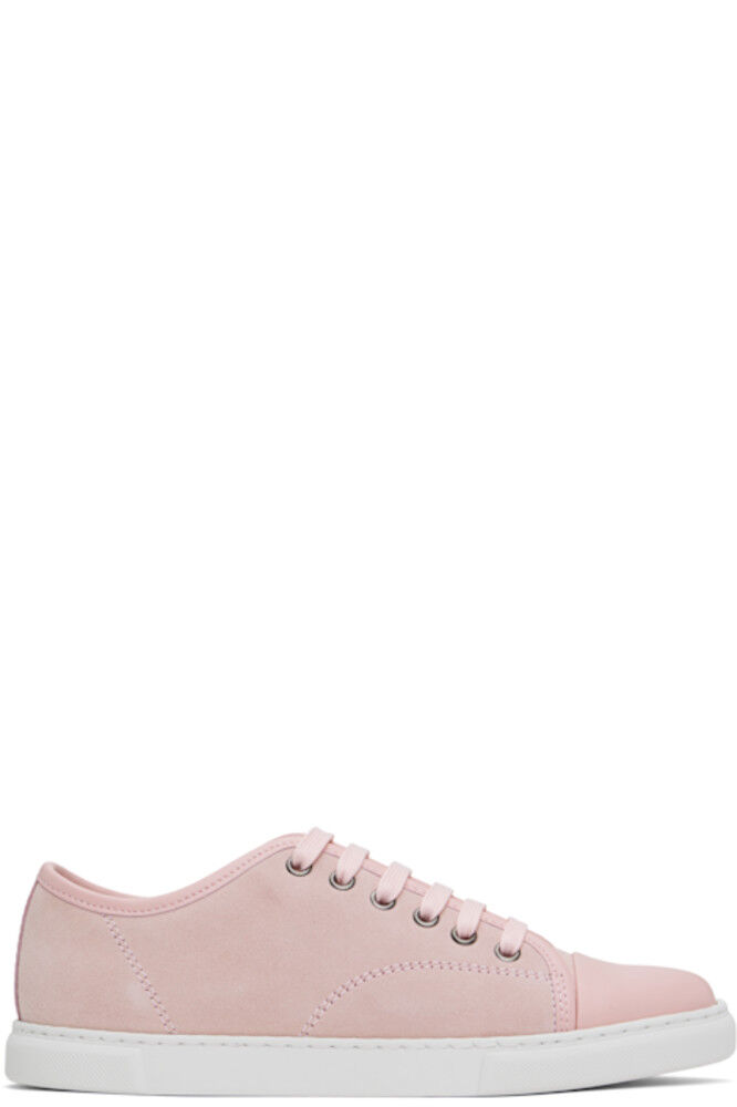 Розовые кроссовки DBB1 из кожи и замши Lanvin