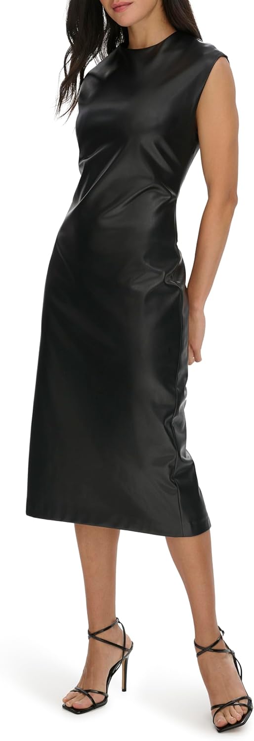 Женское платье-футляр Calvin Klein с короткими рукавами, Black — фото 3