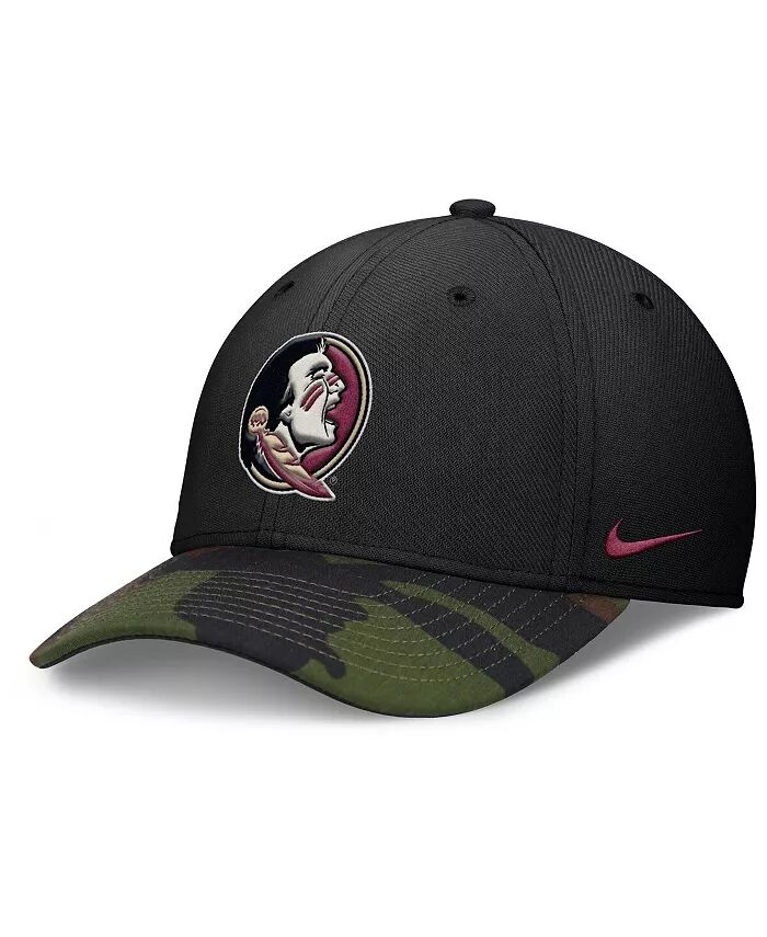 

Мужская черная/камуфляжная кепка Florida State Seminoles 2024 Military Appreciation Rise Swoosh Performance Flex Nike