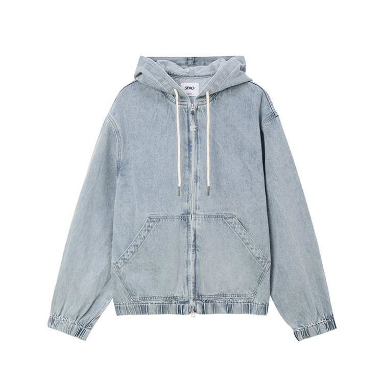 

Джинсовая куртка Unisex Hooded Moderate Others SPAO, светло-indigo