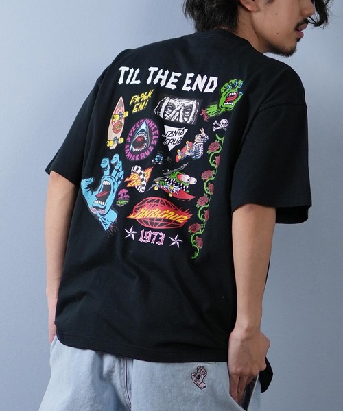 

SANTA CRUZ Футболка с коротким рукавом, принт на спине, SANTACRUZ, черный