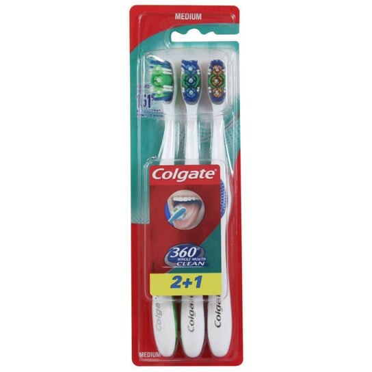 

Зубная щетка для очистки всего рта на 360°, средняя, ​​3 шт. Colgate