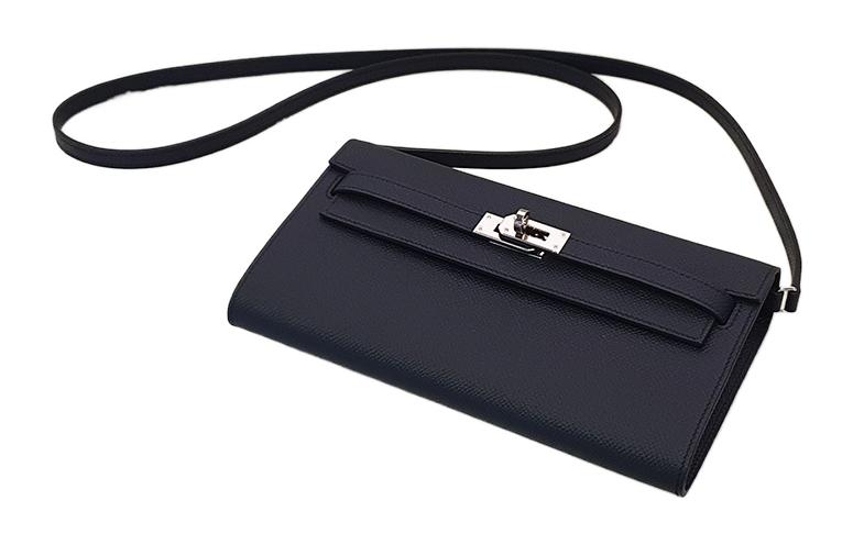 HERMES Кожаная сумка кроссбоди Kelly To Go Epsom женская 89 Noir Black — фото 2