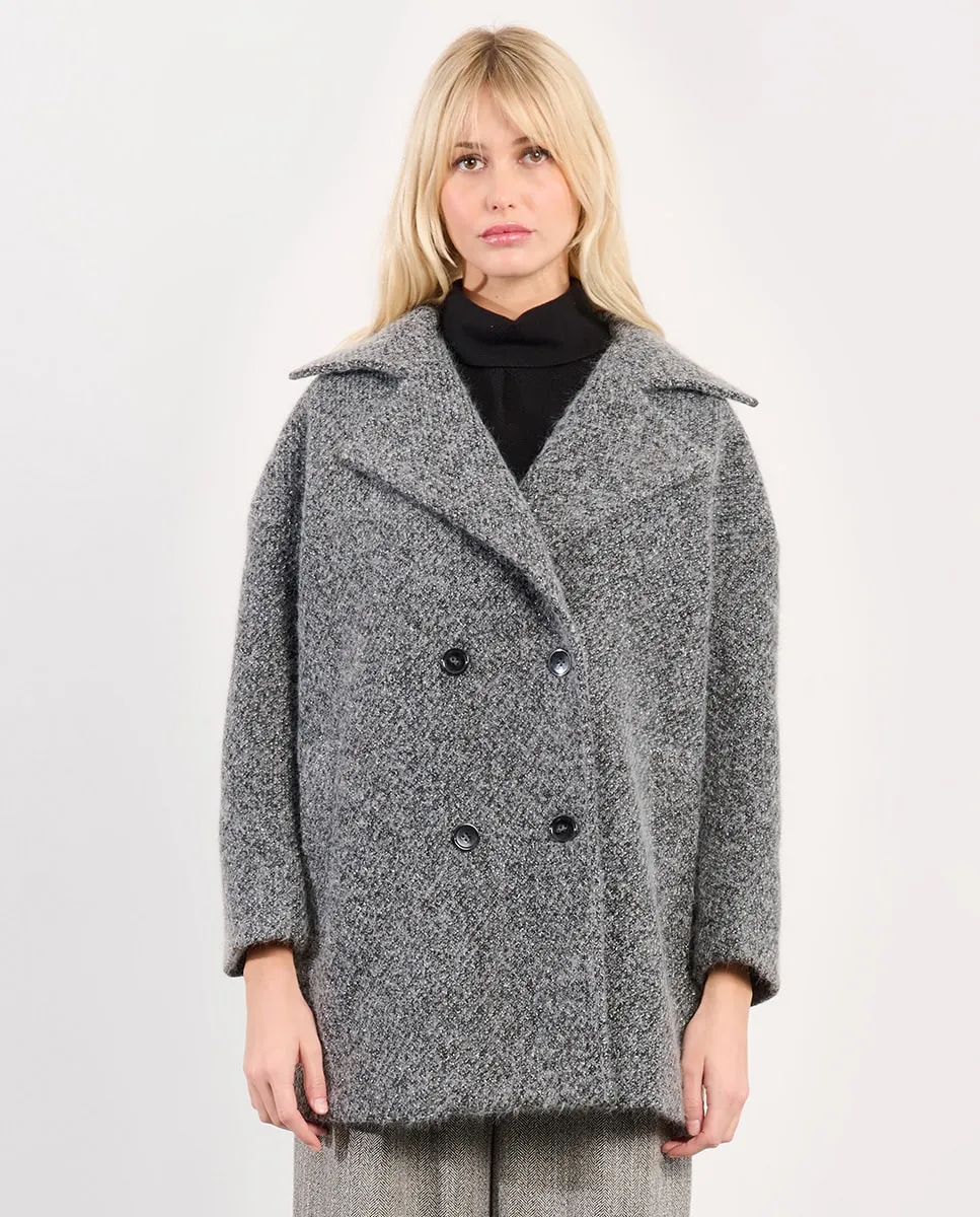 

Женское пальто миди с двубортной застежкой Lili Sidonio, темно-серый