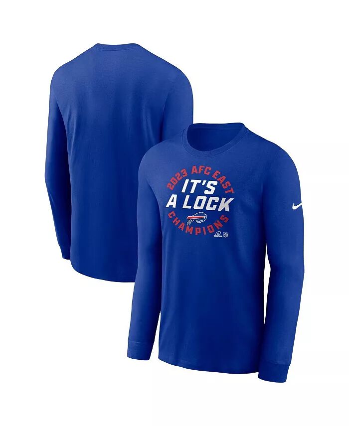 

Мужская футболка с длинным рукавом Royal Buffalo Bills 2023 AFC East Division Champions Locker Room Trophy Collection Nike