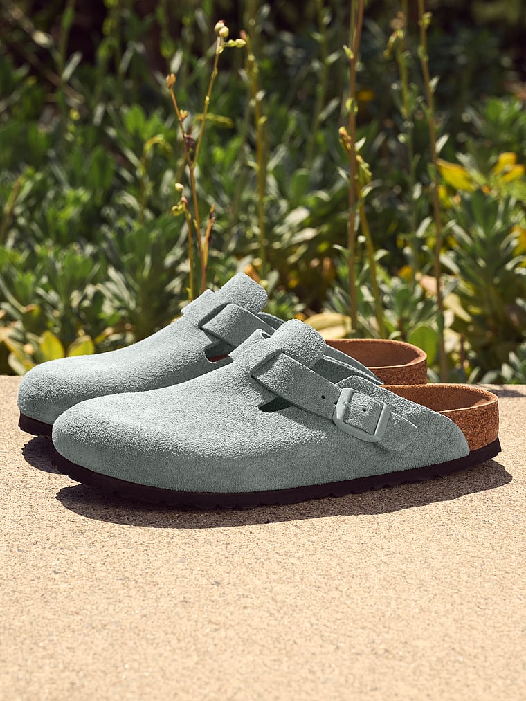 Бостонские сабо с мягкой стелькой Birkenstock, цвет pure sage — фото 2