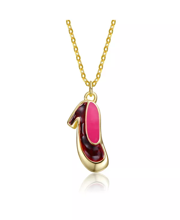 

Ожерелье с подвеской на высоком каблуке, покрытое 14-каратным золотом и розовой и красной эмалью Gigigirl, two-toned