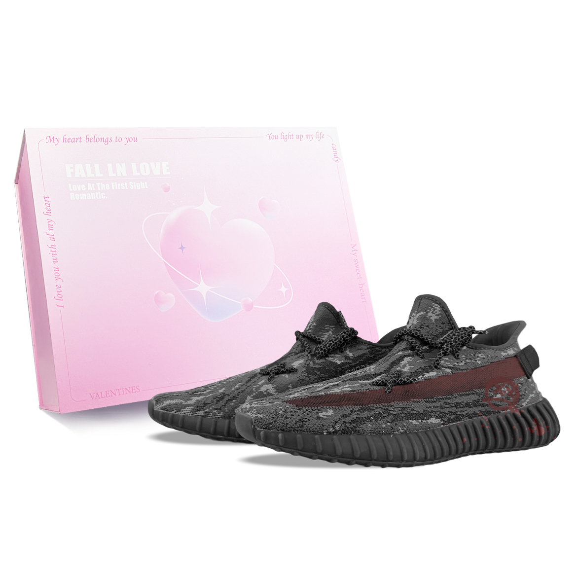 

Adidas Originals Изнашивающиеся повседневные кроссовки Yeezy Boost 350 V2 низкие унисекс черно-красные, цвет Black Red