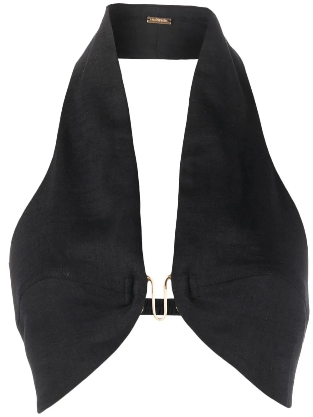 

Укороченный топ с вырезом халтер Cult Gaia, черный